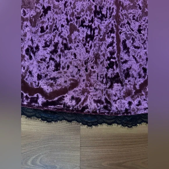 Velvet Burgundy Slit Maxi Dress - Picture 10 of 11